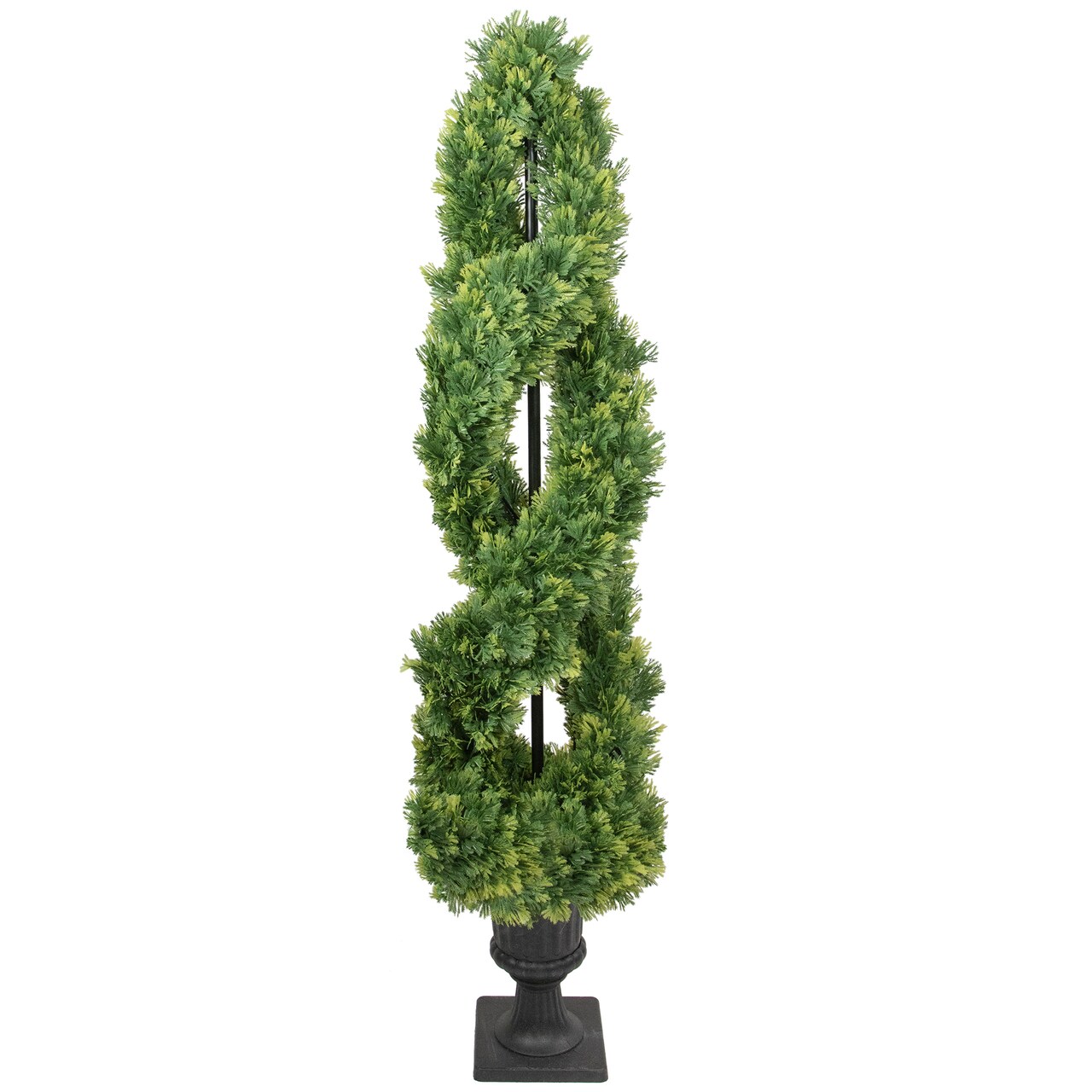 Northlight Real Touch™ Artificial Cedar Double Spiral Topiary Tree in Pot - 4.5'